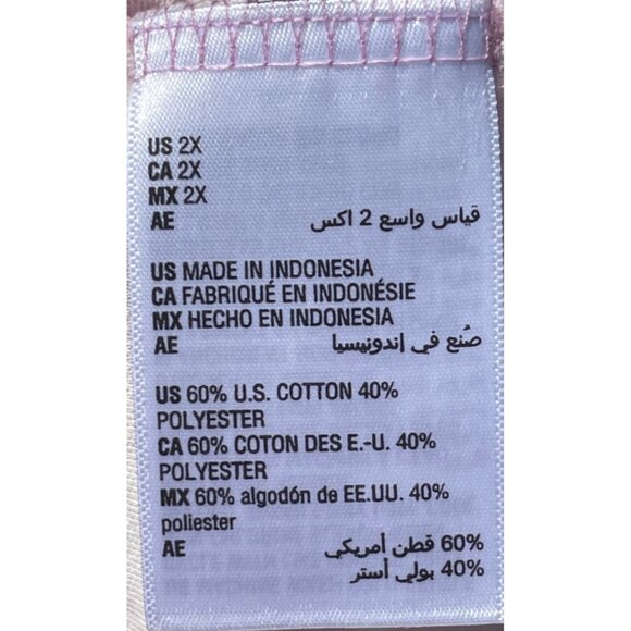 Style & Co Womens Floral Print Short Sleeve Tee 2X Millie Pink Made In Indonesia - Picture 8 of 8